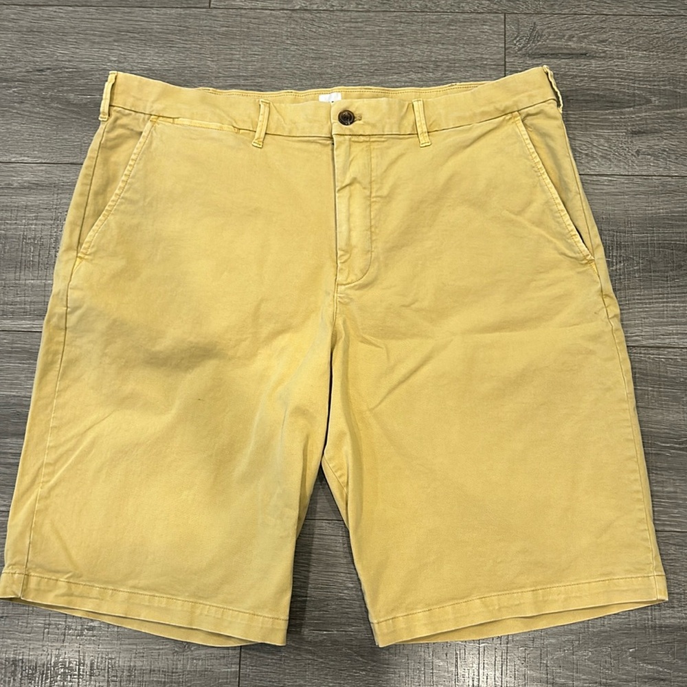 Yellow chino shorts